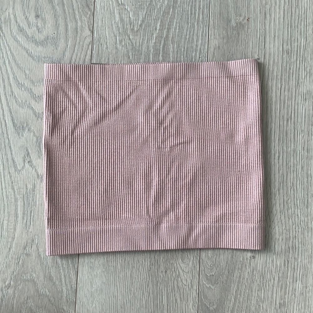 UO Light Pink Tube Top with Silver/Glittery Detail